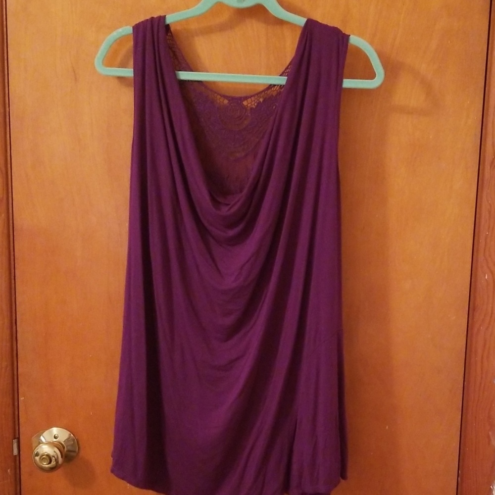 Purple Lace Back Tank top